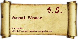 Vasadi Sándor névjegykártya