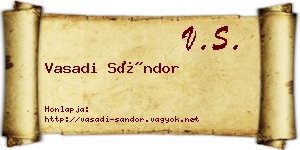 Vasadi Sándor névjegykártya