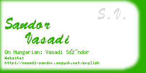 sandor vasadi business card